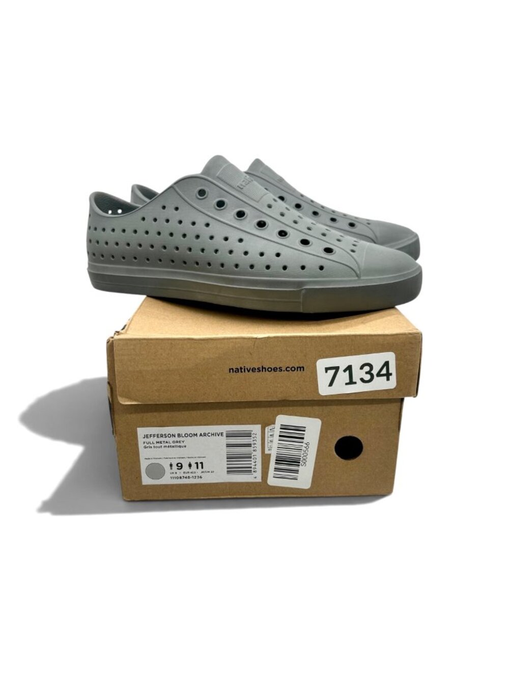 Native Shoes Jefferson Bloom Archive Full Metal Grey Men 9 Lightweight EVA